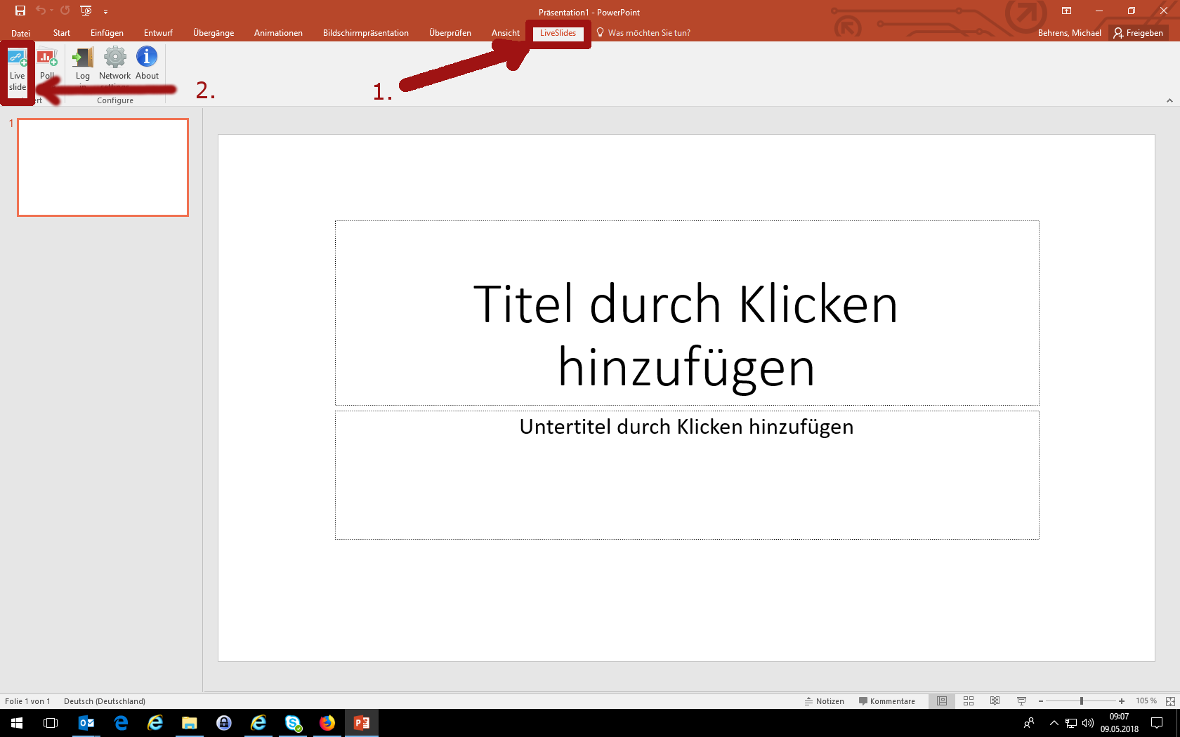 Horsaal Abstimmungen Einbindung In Powerpoint Prasentationen Mit Liveslides E Learning An Der Johannes Gutenberg Universitat Mainz